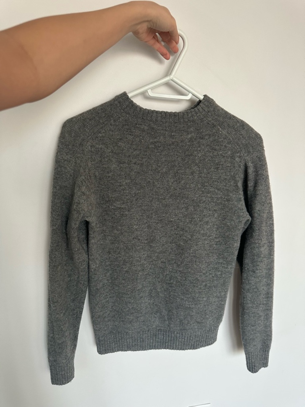 100% Wool Cozy Gray Crewneck Sweater